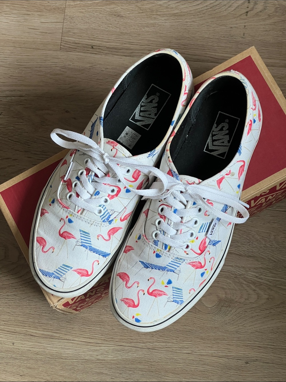 Vans Pink Flamingo Lace Up Canvas Sneakers